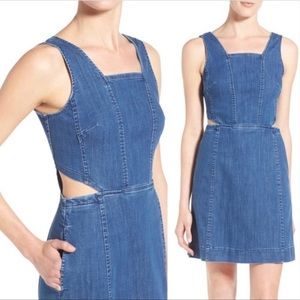 Madewell denim cutout sleeveless dress